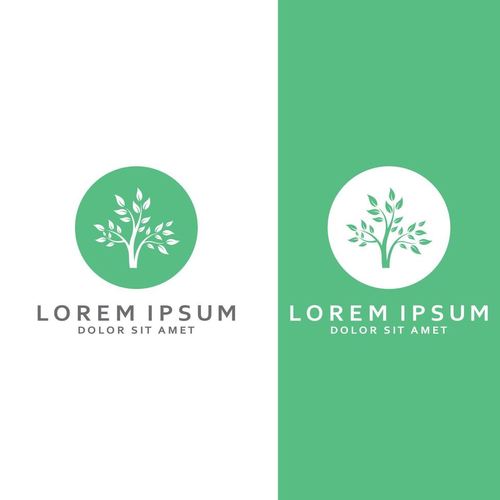 Living tree logo design, using a vector illustration template concept.