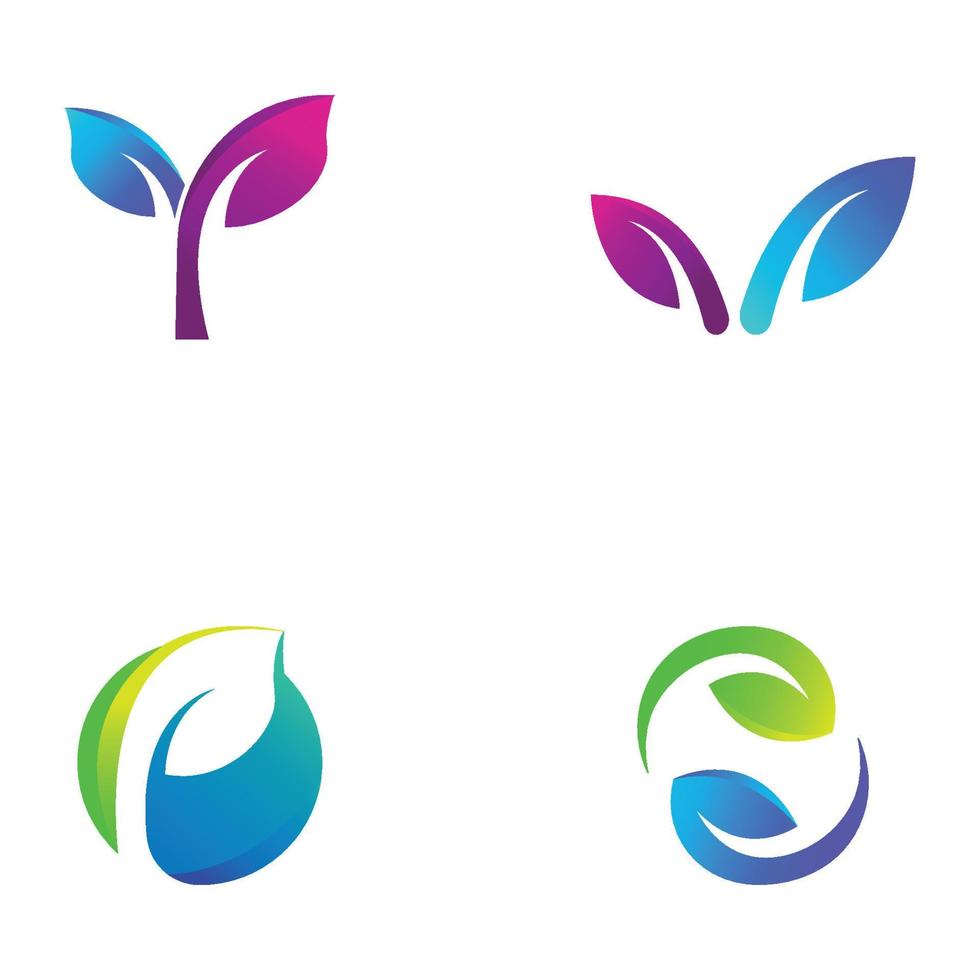 Green leaf logo. Vector design of gardens, plants and nature.