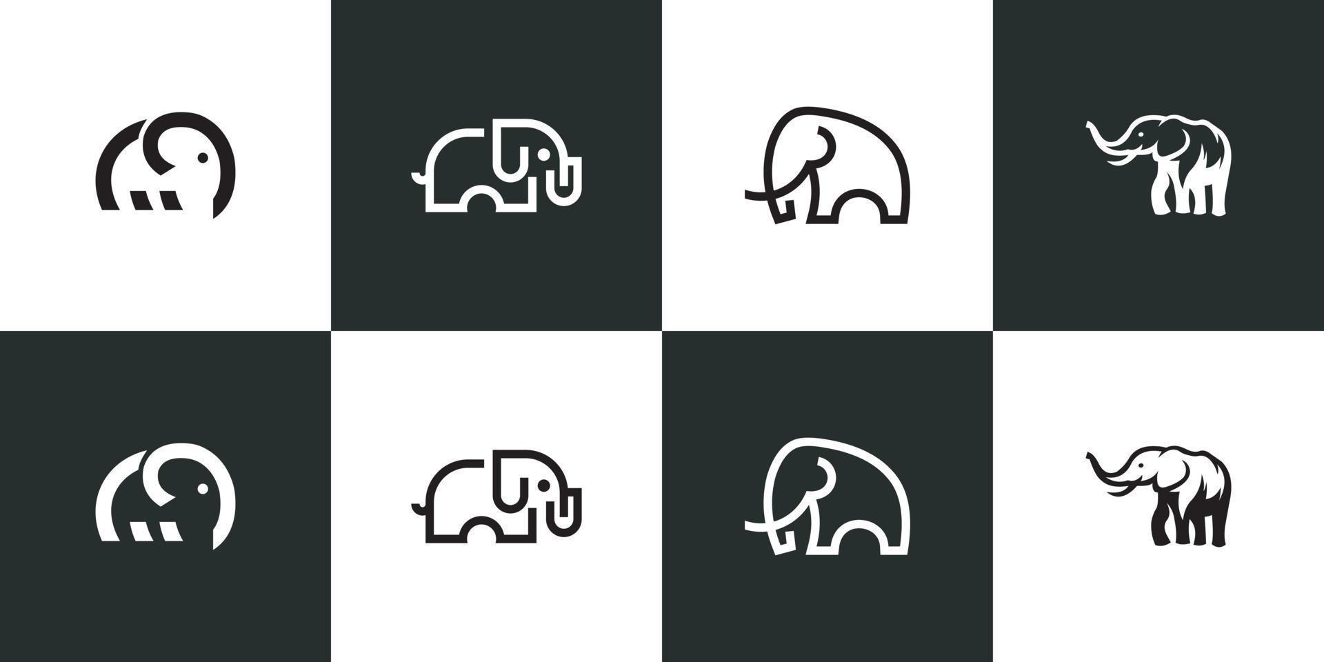 elefante logo conjunto vector símbolo silueta