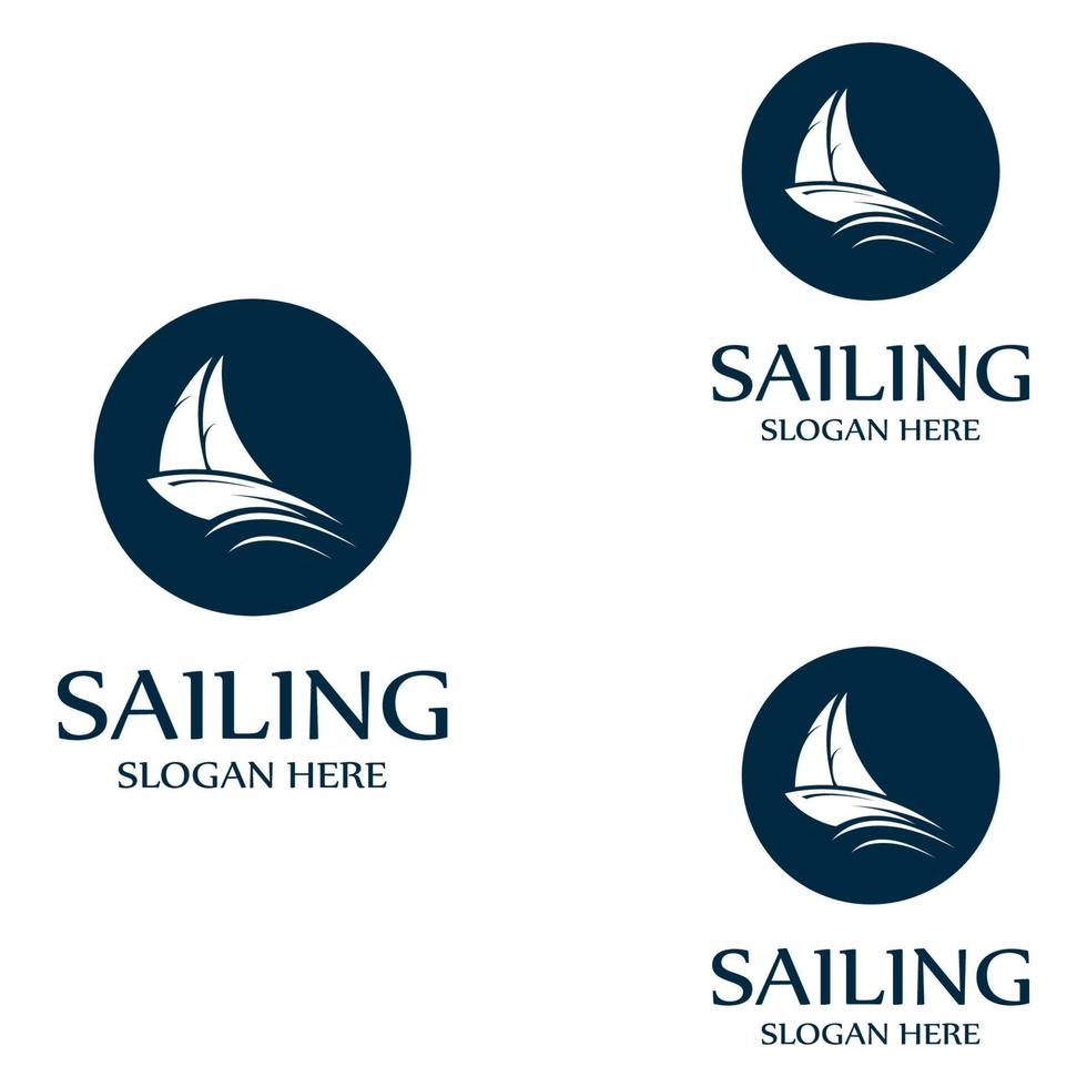 Sailing boat logo Template vector