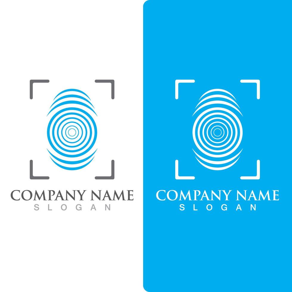 Fingerprint logo and symbol vector element