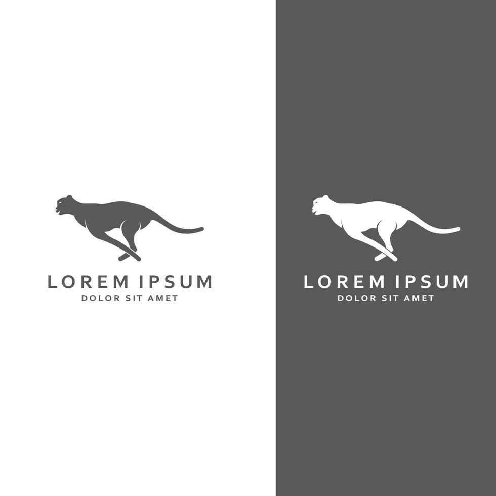 logotipo animal de guepardo con plantilla de ilustración vectorial de concepto de diseño. vector