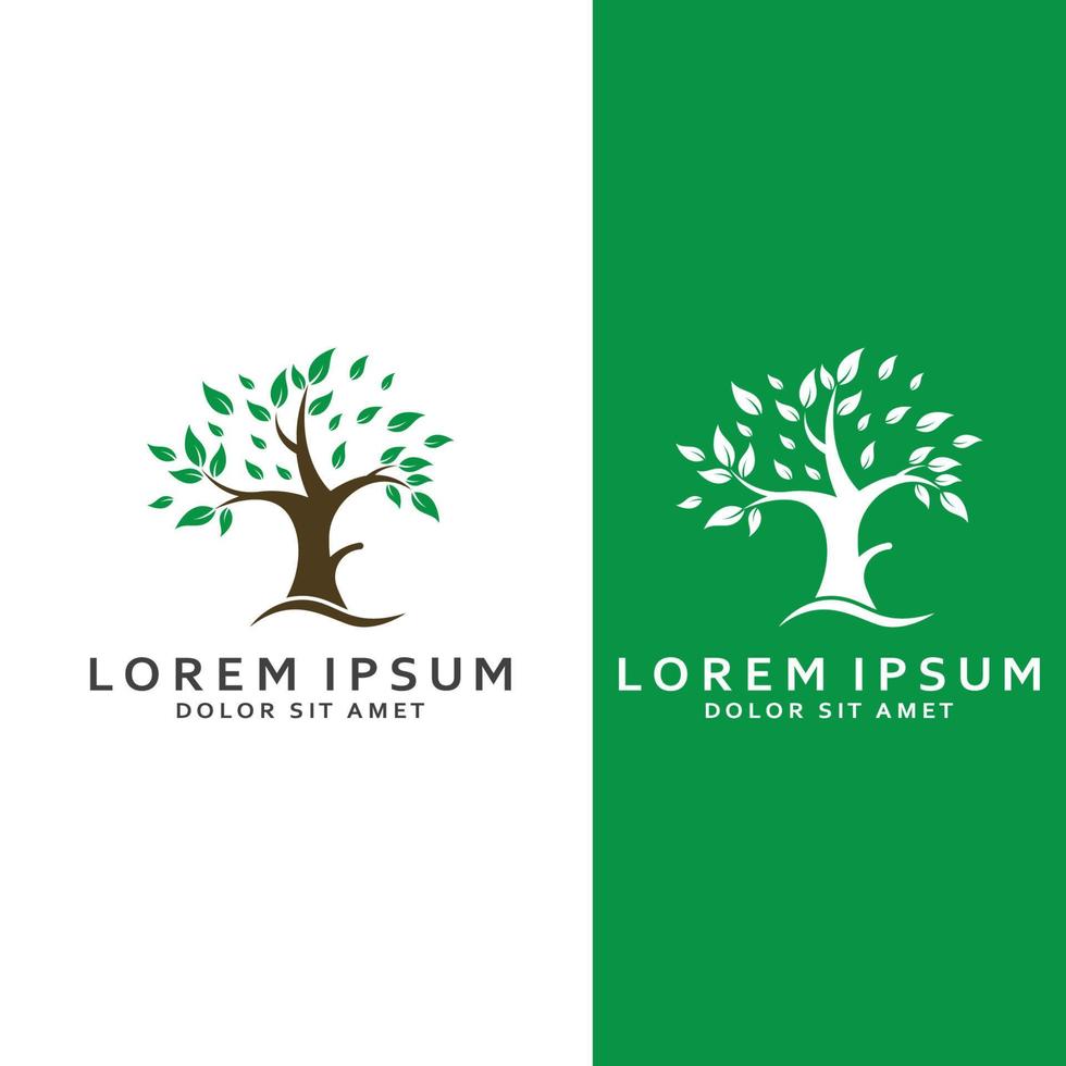 Living tree logo design, using a vector illustration template concept.