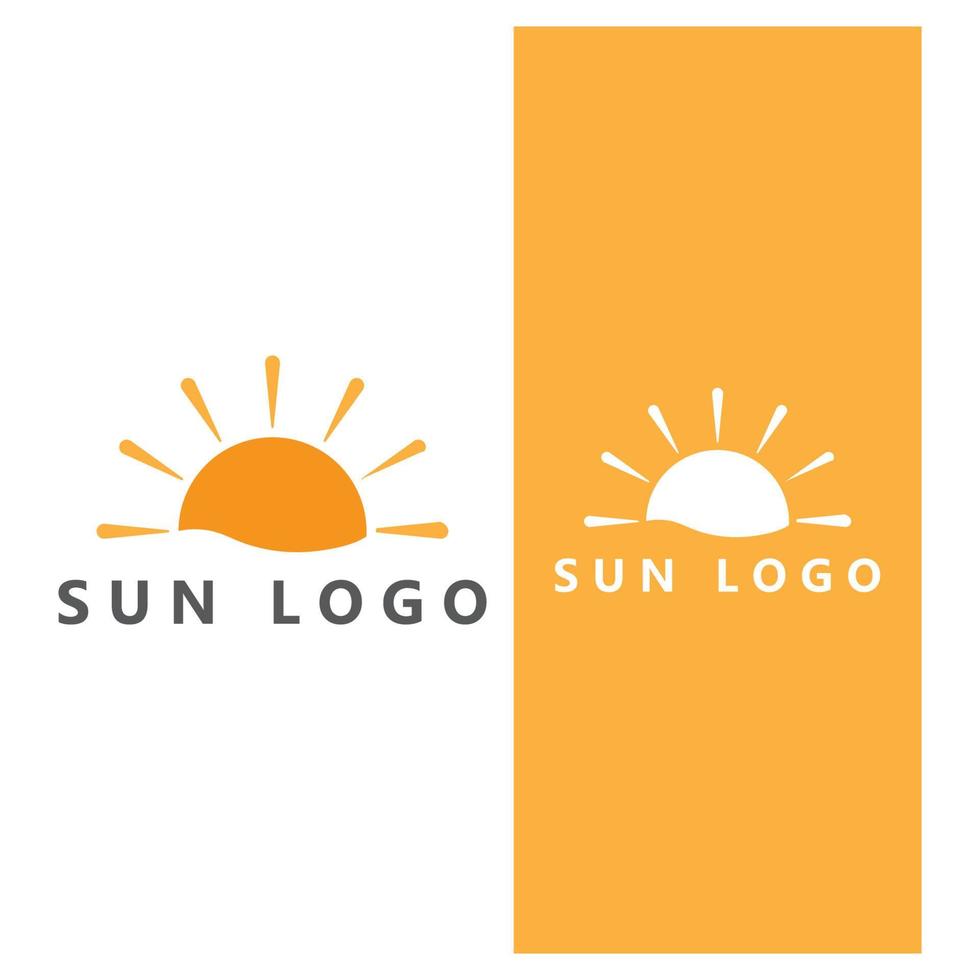 Ocean Sunset Logo Design Inspiration. isolated on white background vector