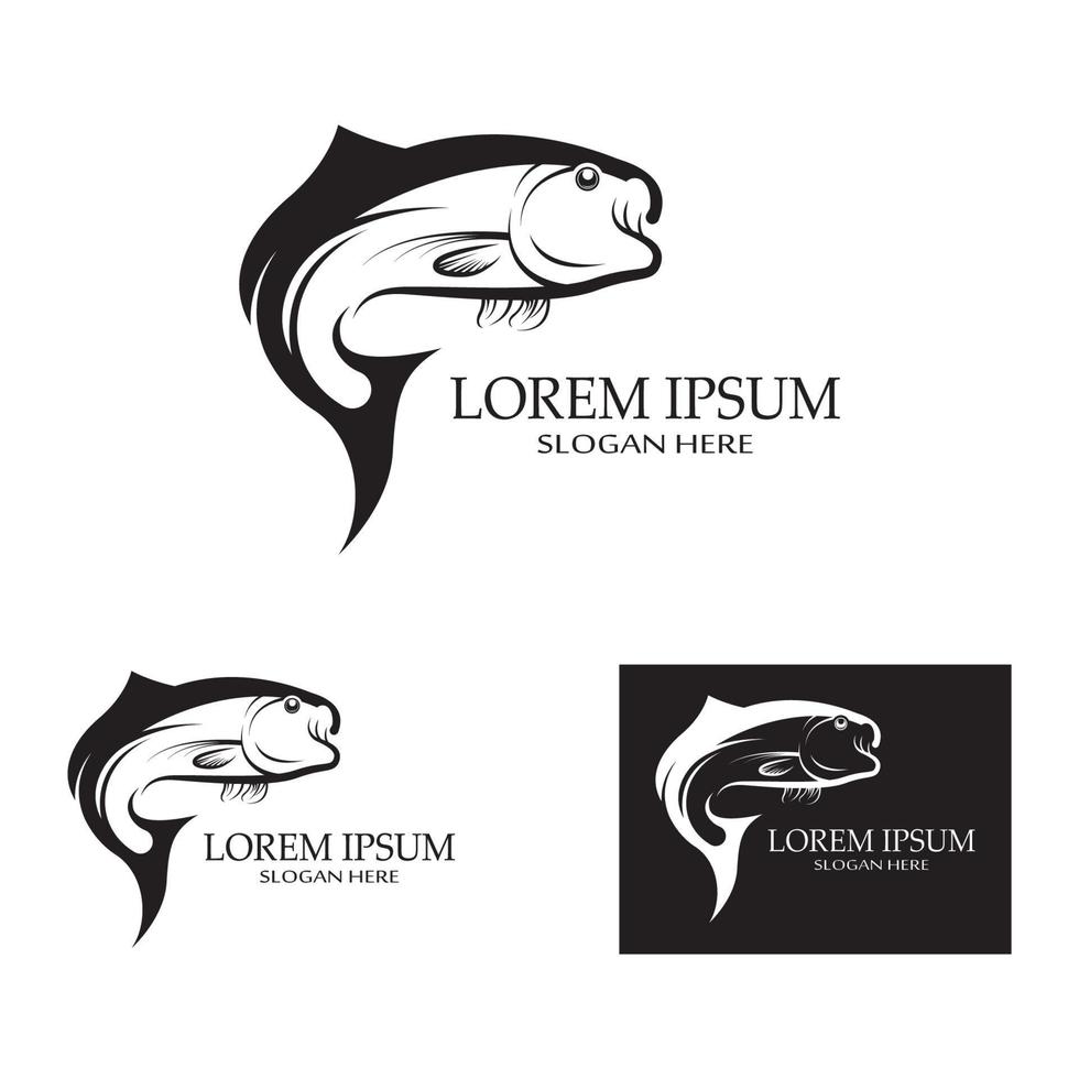 Fish abstract icon design logo template,Creative vector symbol of fishing club or online shop.