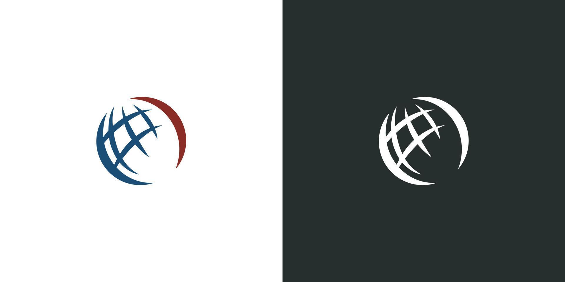 abstract Globe Swoosh Icon Vector Logo Template