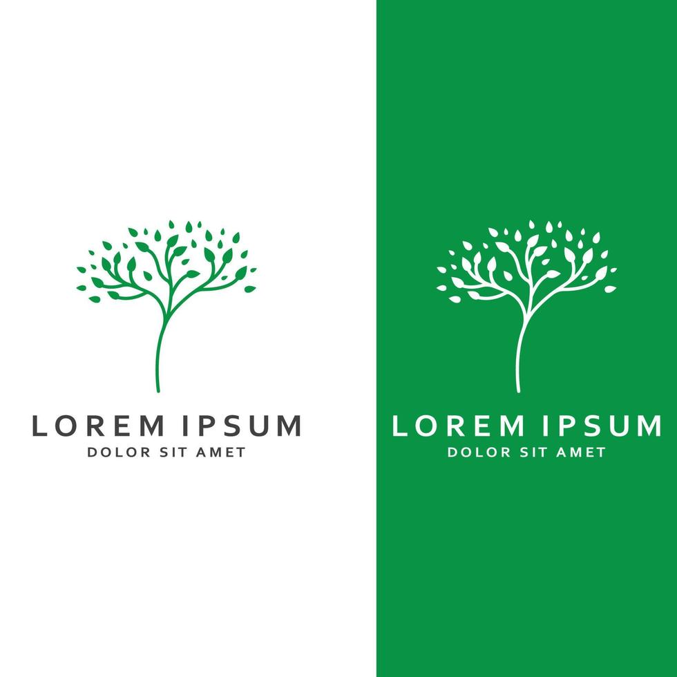 Living tree logo design, using a vector illustration template concept.