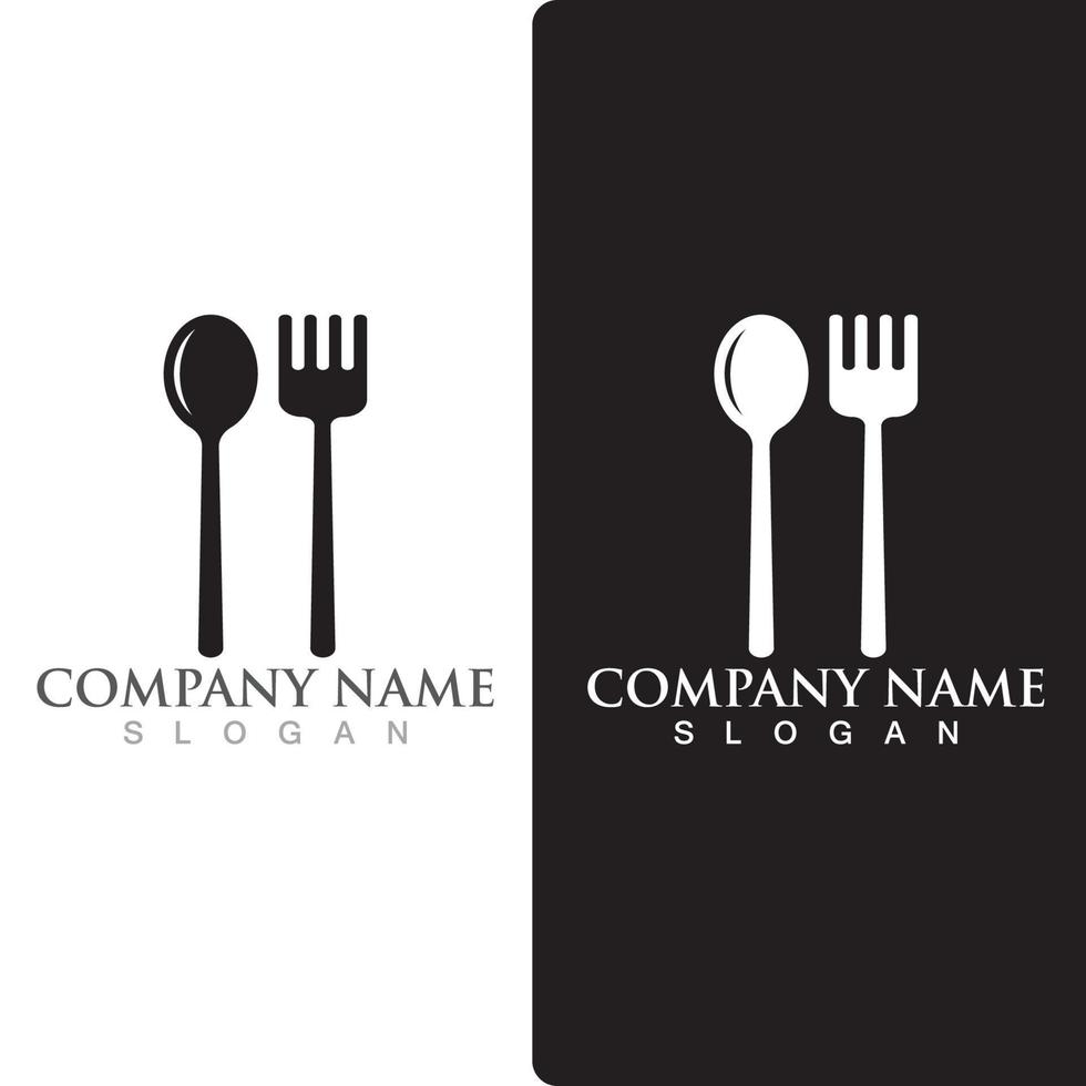 Spoon and fork logo and symbol vector