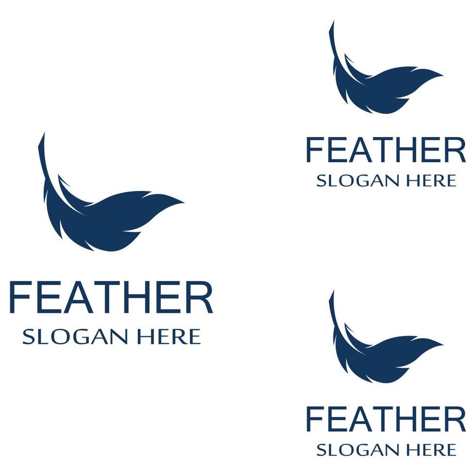 Feather pen Logo template vector