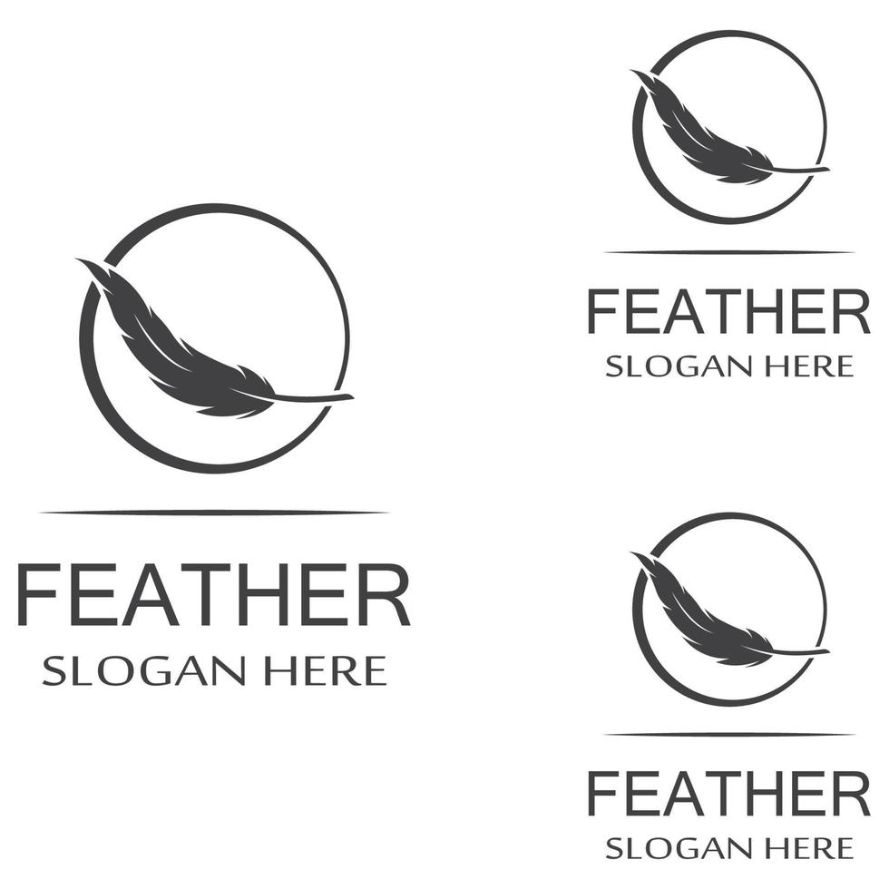 Feather pen Logo template vector