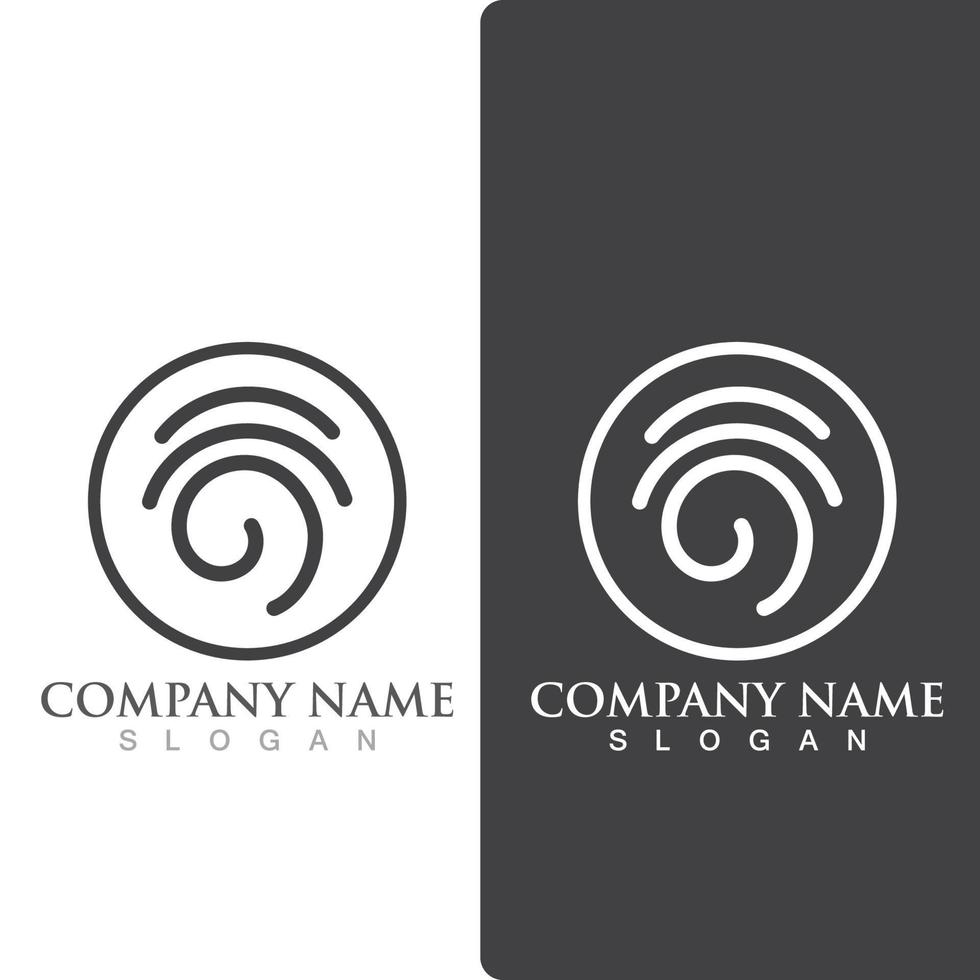 Fingerprint logo and symbol vector element