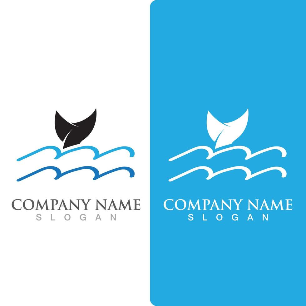 Wave beach logo ocean vector template