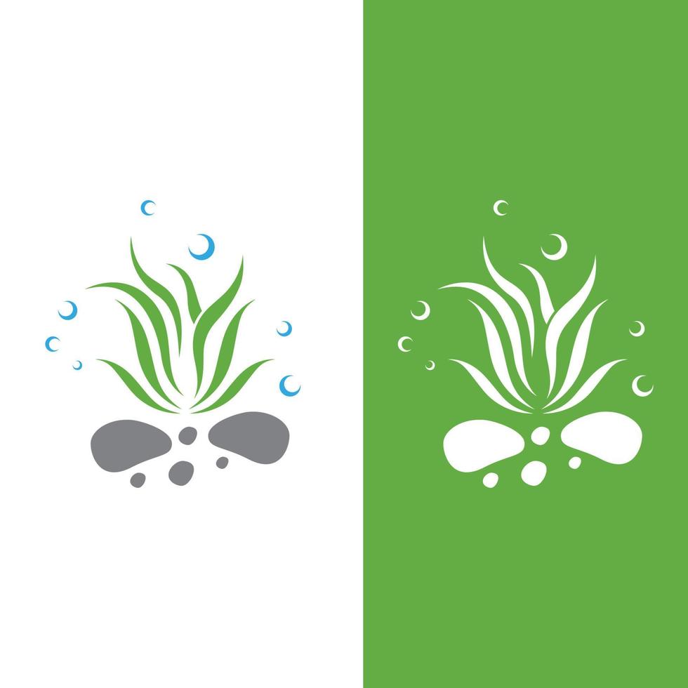 Seaweed logo with template illustration vector design.