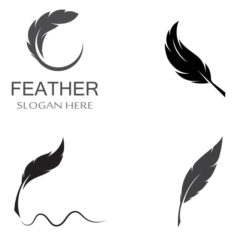 plantilla de logotipo de pluma de pluma vector