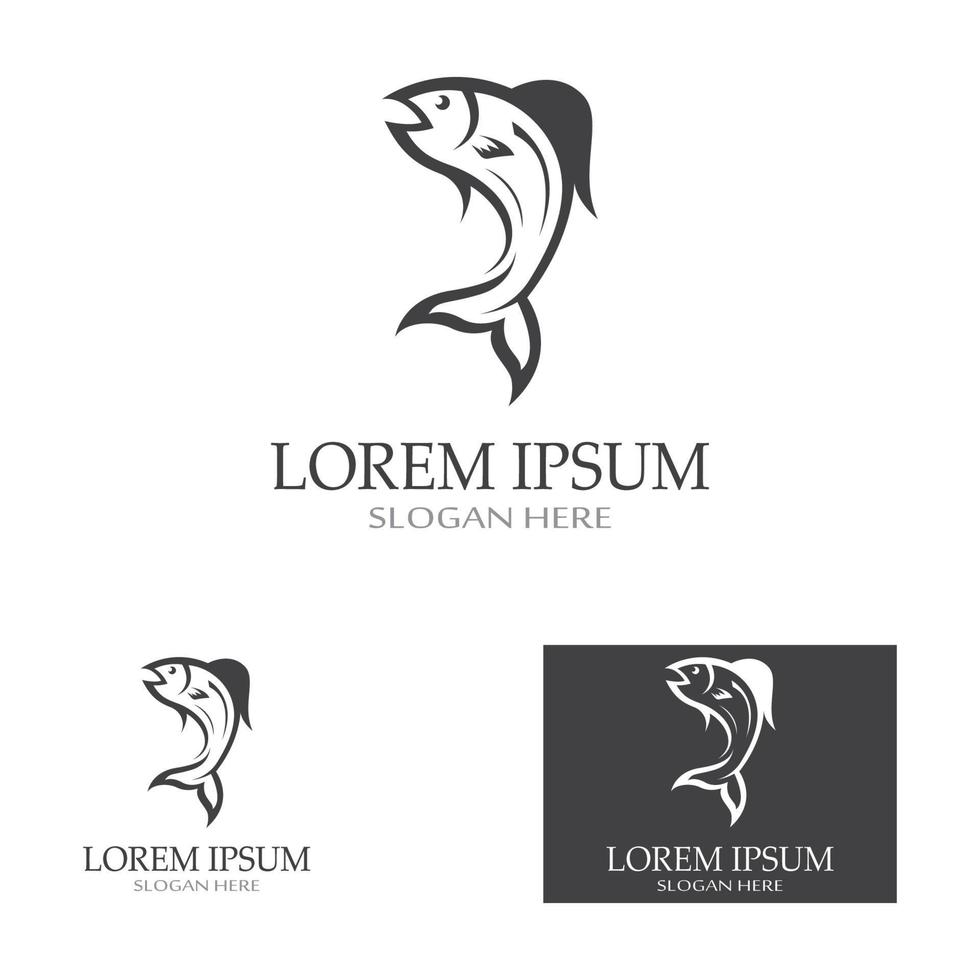 Fish abstract icon design logo template,Creative vector symbol of fishing club or online shop.