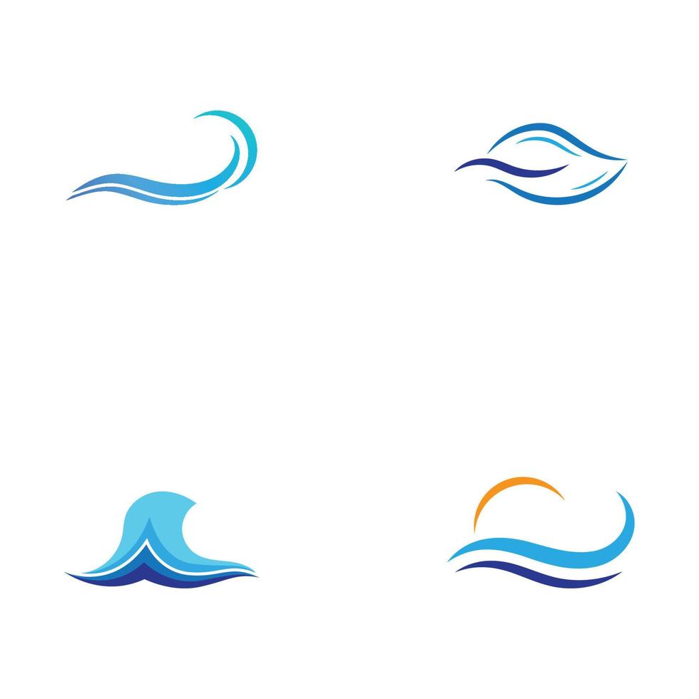 logotipo de onda de agua y logotipo de onda de mar u ondas de agua de playa, con concepto de diseño vectorial. vector