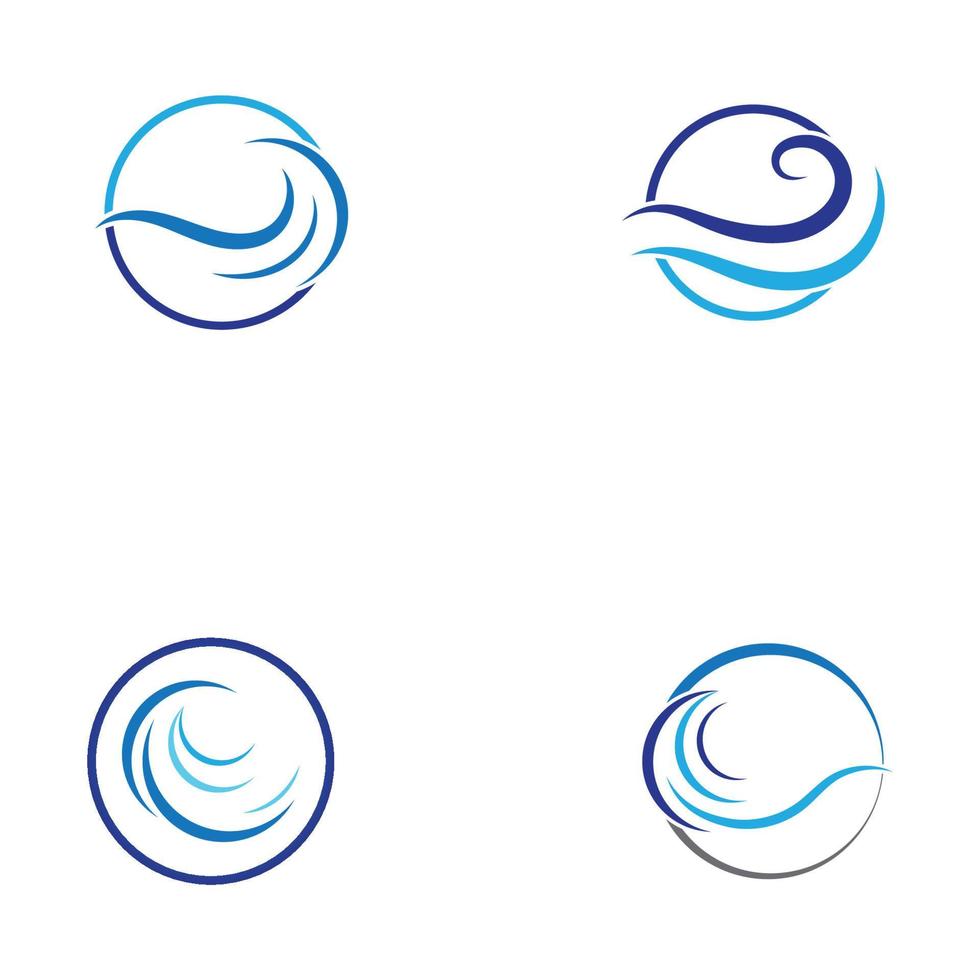 logotipo de onda de agua y logotipo de onda de mar u ondas de agua de playa, con concepto de diseño vectorial. vector