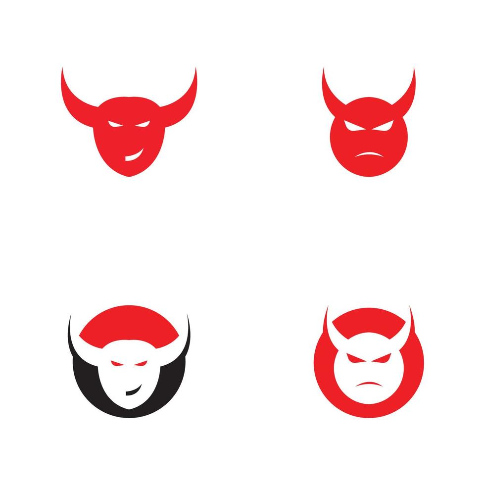 Devil logo with wings and horns using vector design concept.