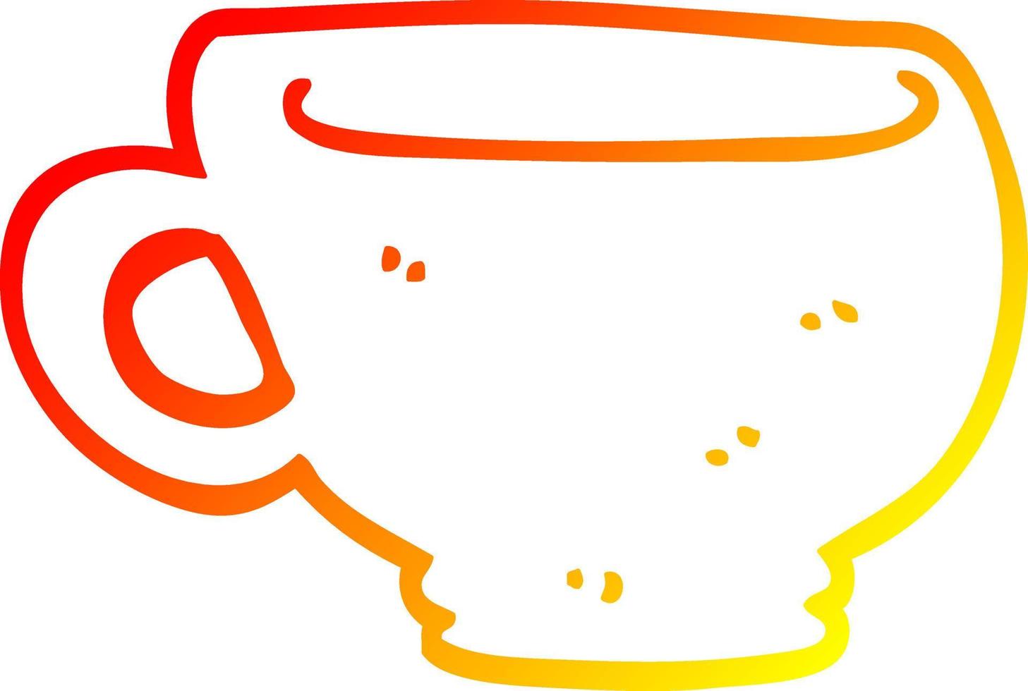 warm gradient line drawing cartoon cup vector