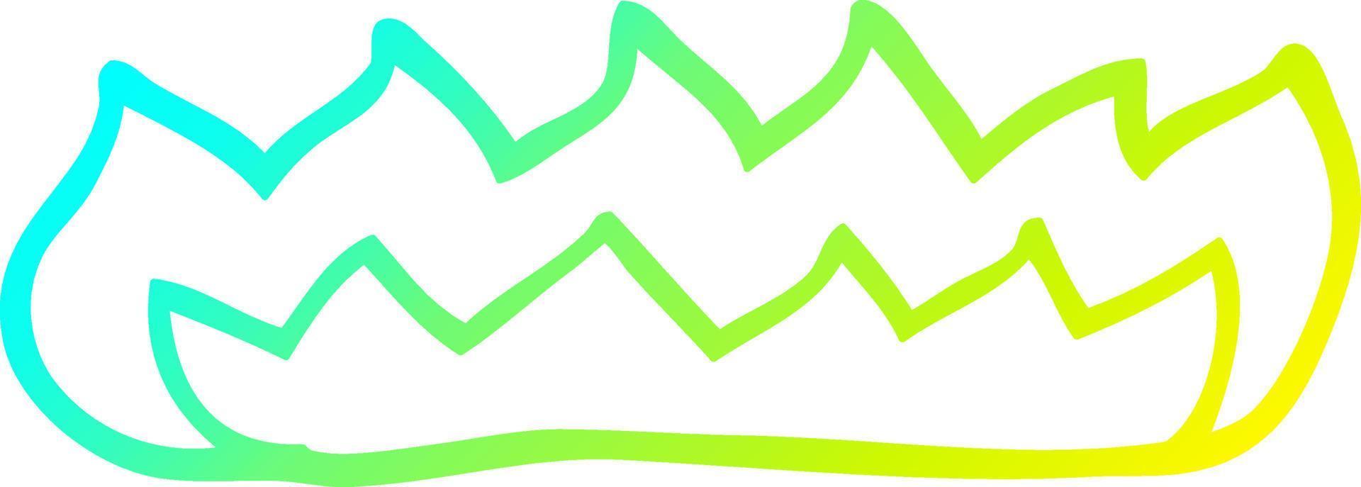 cold gradient line drawing cartoon burning flames vector