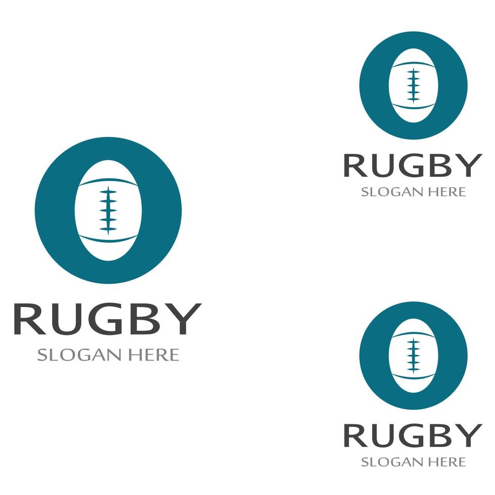 Rugby Ball American Football Icon Vector Logo Template