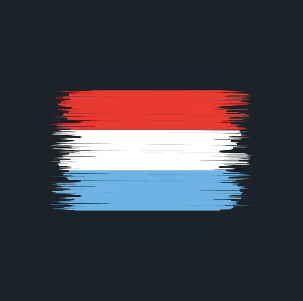 vector de pincel de bandera de luxemburgo. bandera nacional