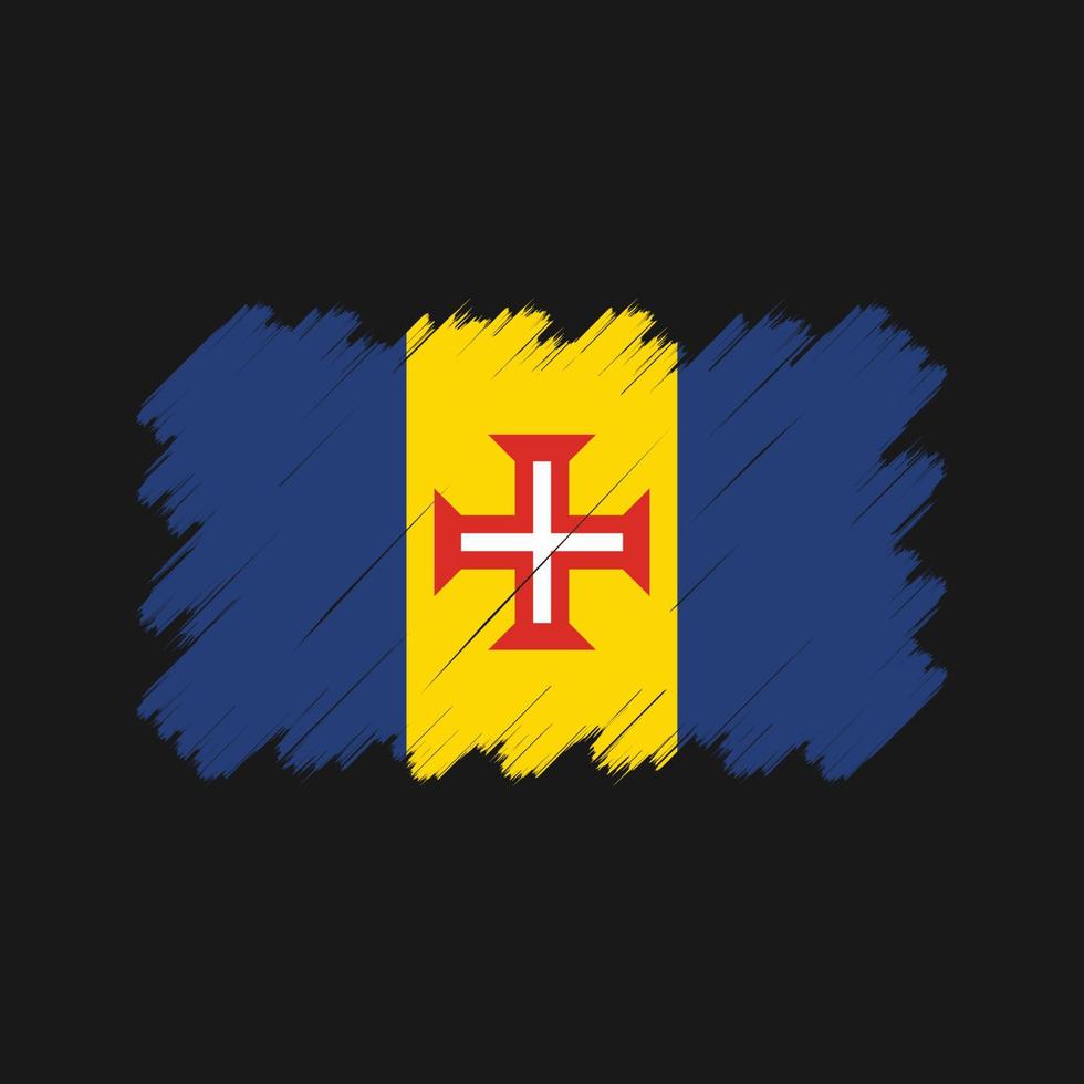 Madeira Flag Brush Strokes. National Flag vector