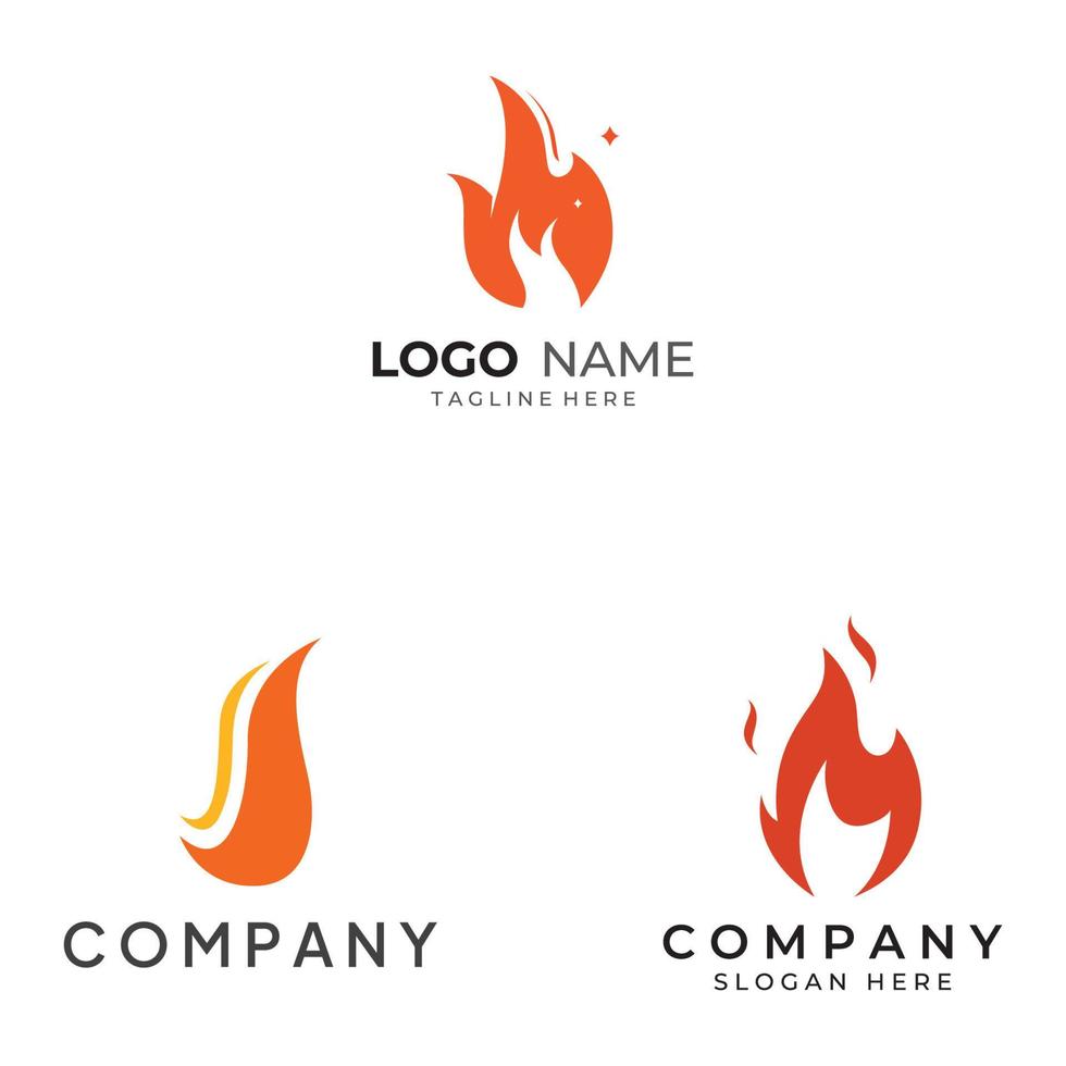 Fire or flame logo, fireball logo, and embers. Using a vector illustration template design concept.