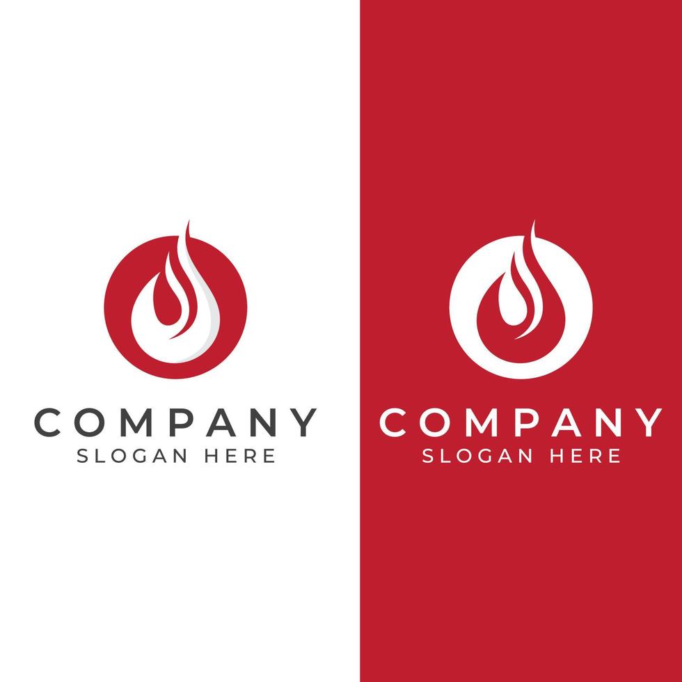 Fire or flame logo, fireball logo, and embers. Using a vector illustration template design concept.