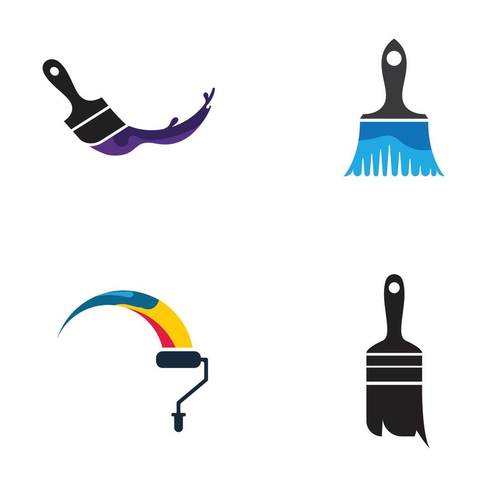 paint brush logo and symbol vector image