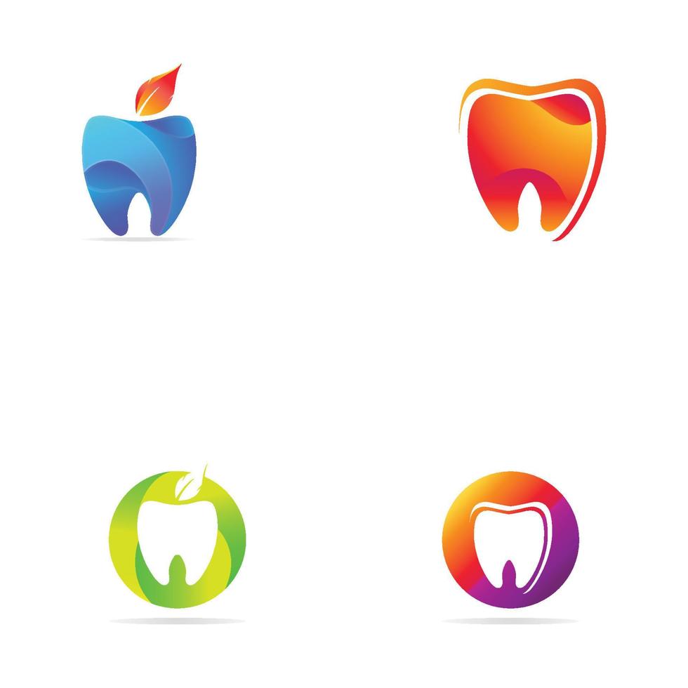 logotipo dental, cuidado dental y salud dental. ilustración de plantilla vectorial. vector