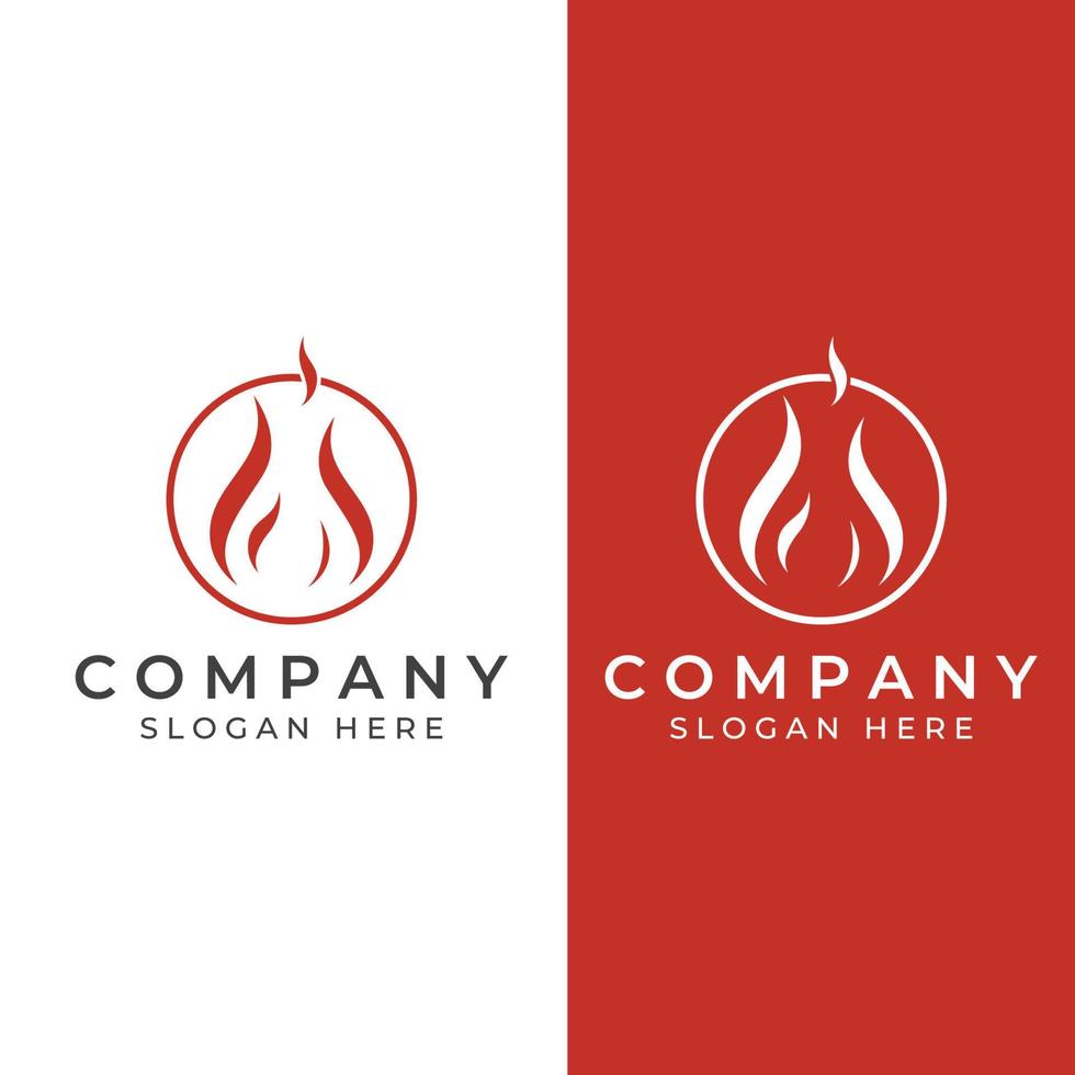 Fire or flame logo, fireball logo, and embers. Using a vector illustration template design concept.