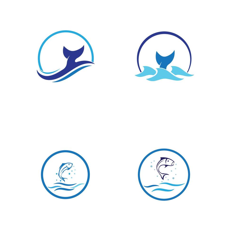 logotipo de onda de agua y logotipo de onda de mar u ondas de agua de playa, con concepto de diseño vectorial. vector