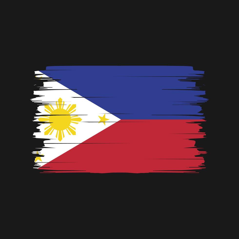 vector de pincel de bandera de filipinas. bandera nacional