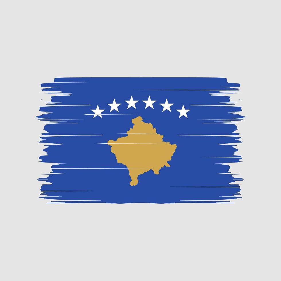 vector de pincel de bandera de kosovo. bandera nacional