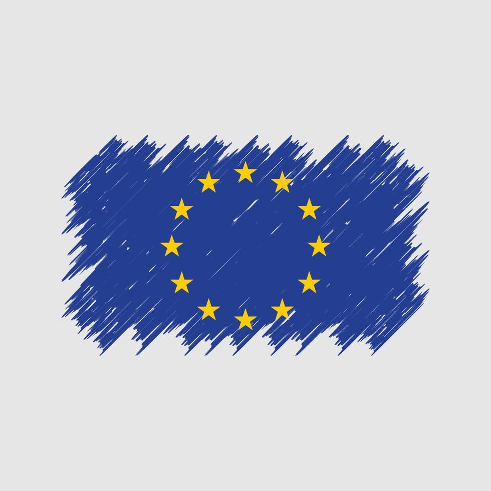 European Flag Brush. National Flag vector