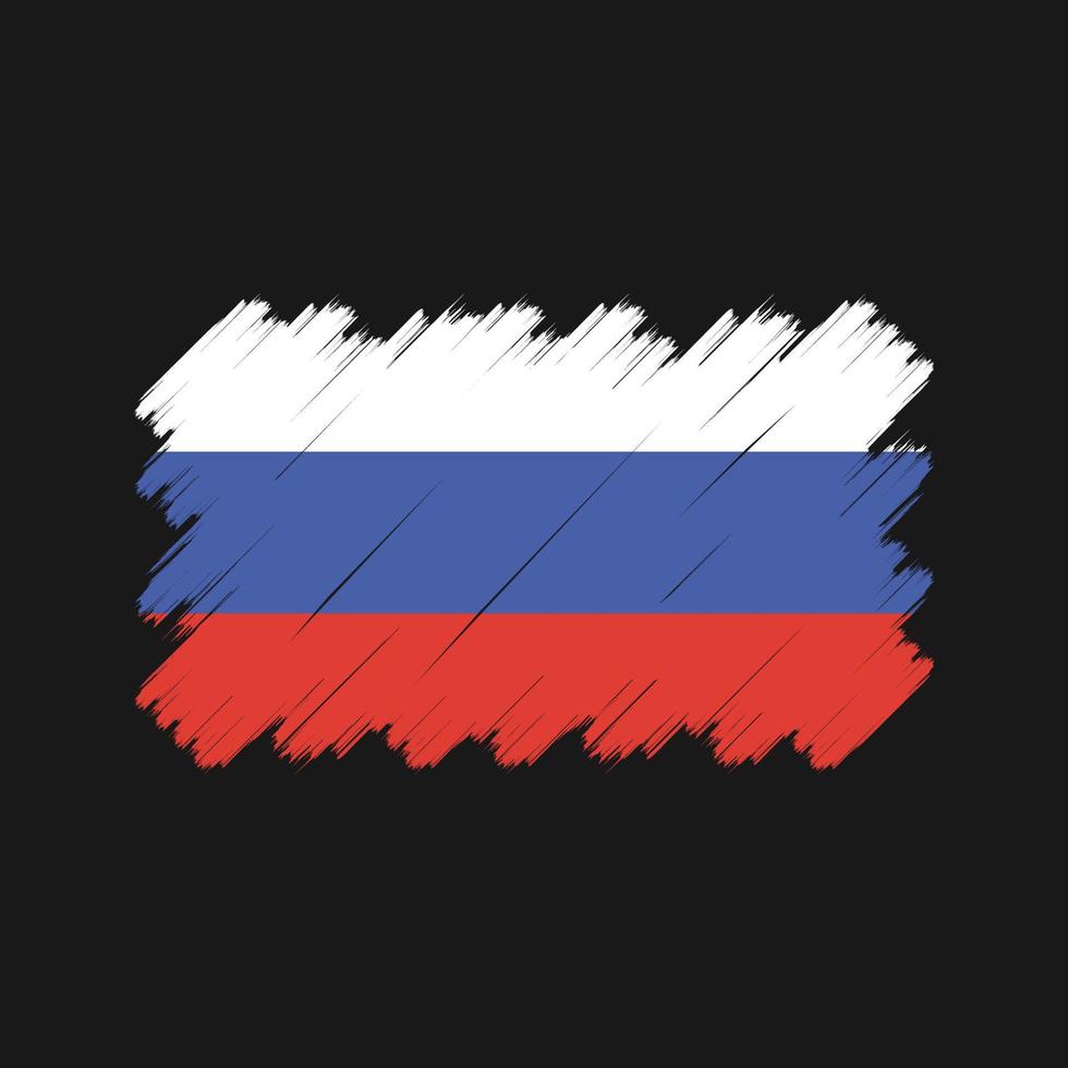 trazos de pincel de la bandera de rusia. bandera nacional vector