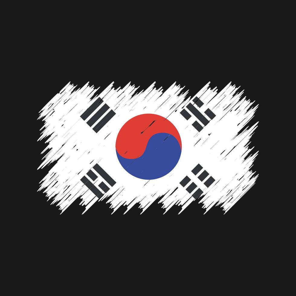 South Korea Flag Brush. National Flag vector