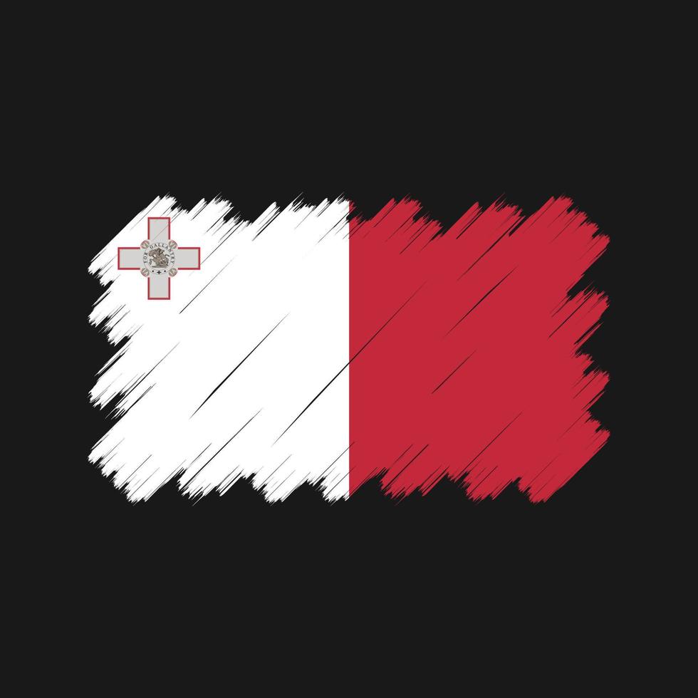 Malta Flag Brush Strokes. National Flag vector