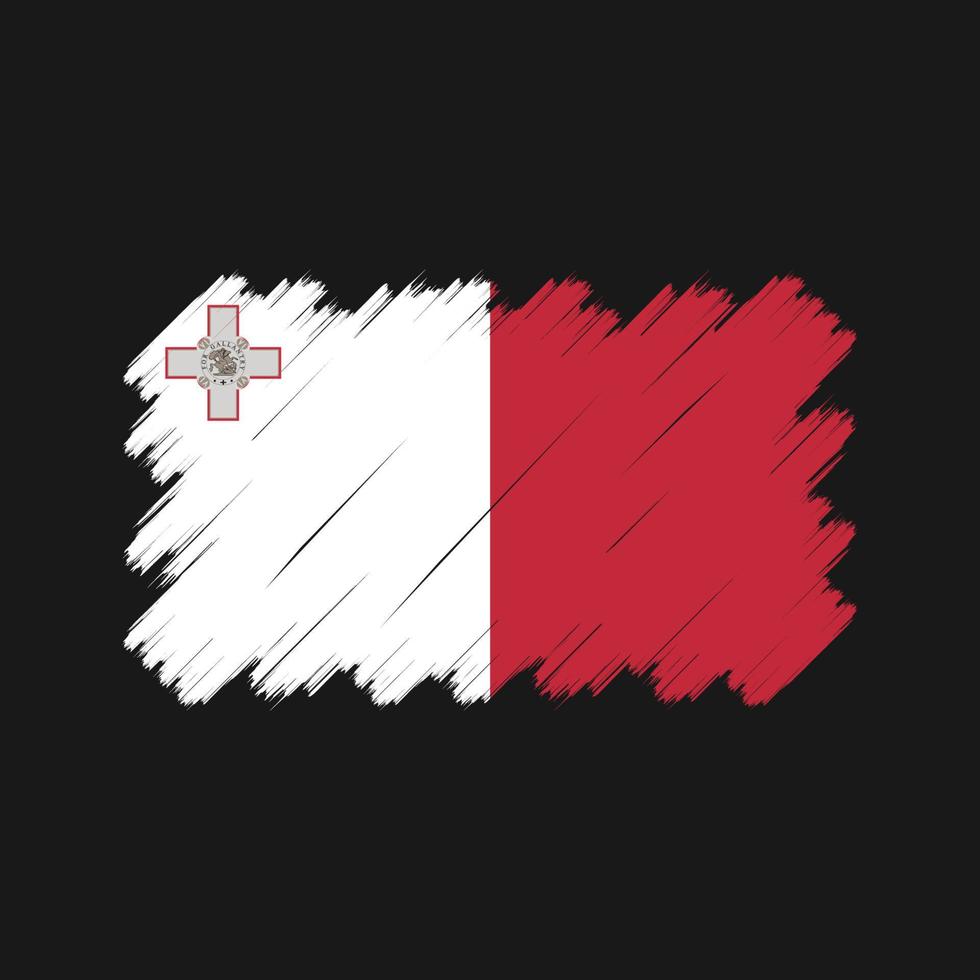 trazos de pincel de la bandera de malta. bandera nacional vector