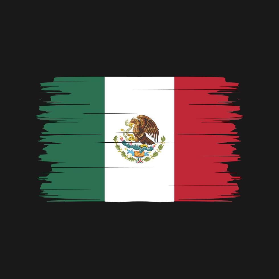 vector de pincel de bandera de México. bandera nacional