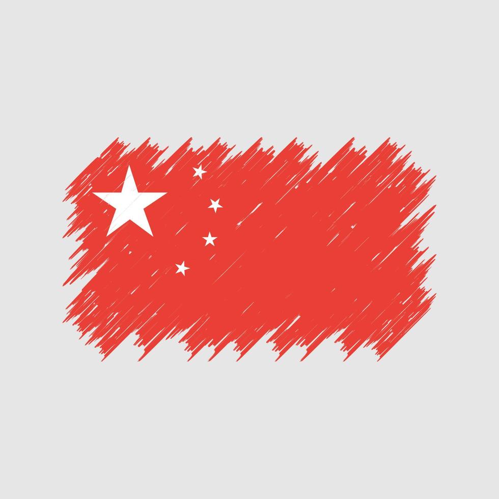 China Flag Brush. National Flag vector