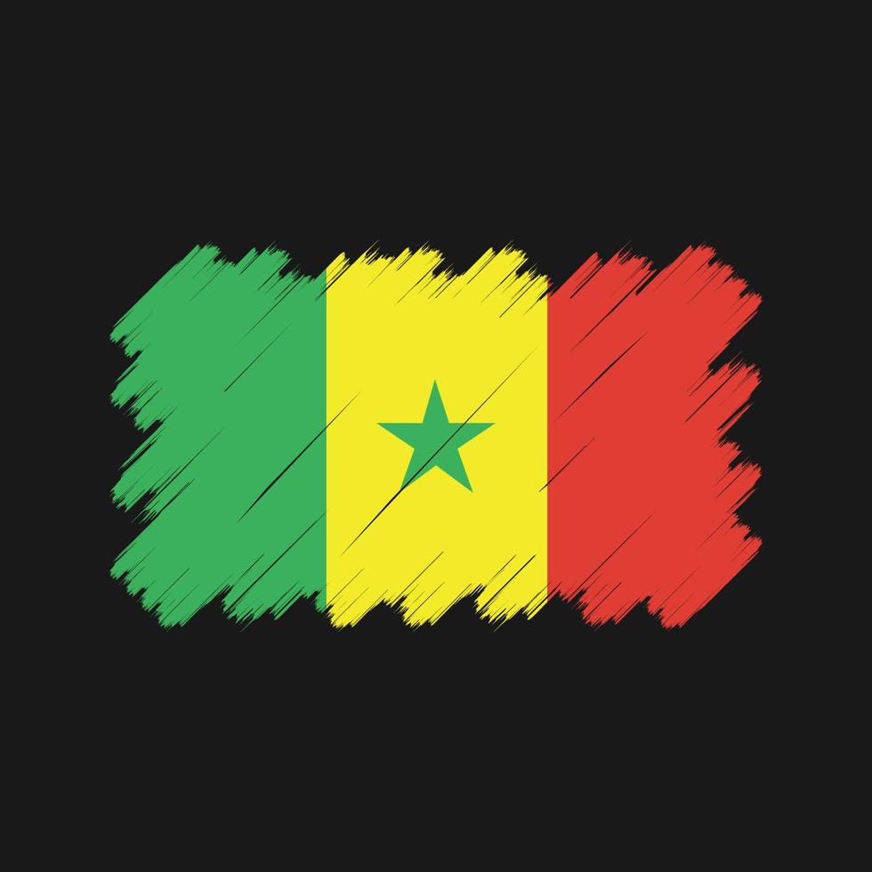 Senegal Flag Brush Strokes. National Flag vector