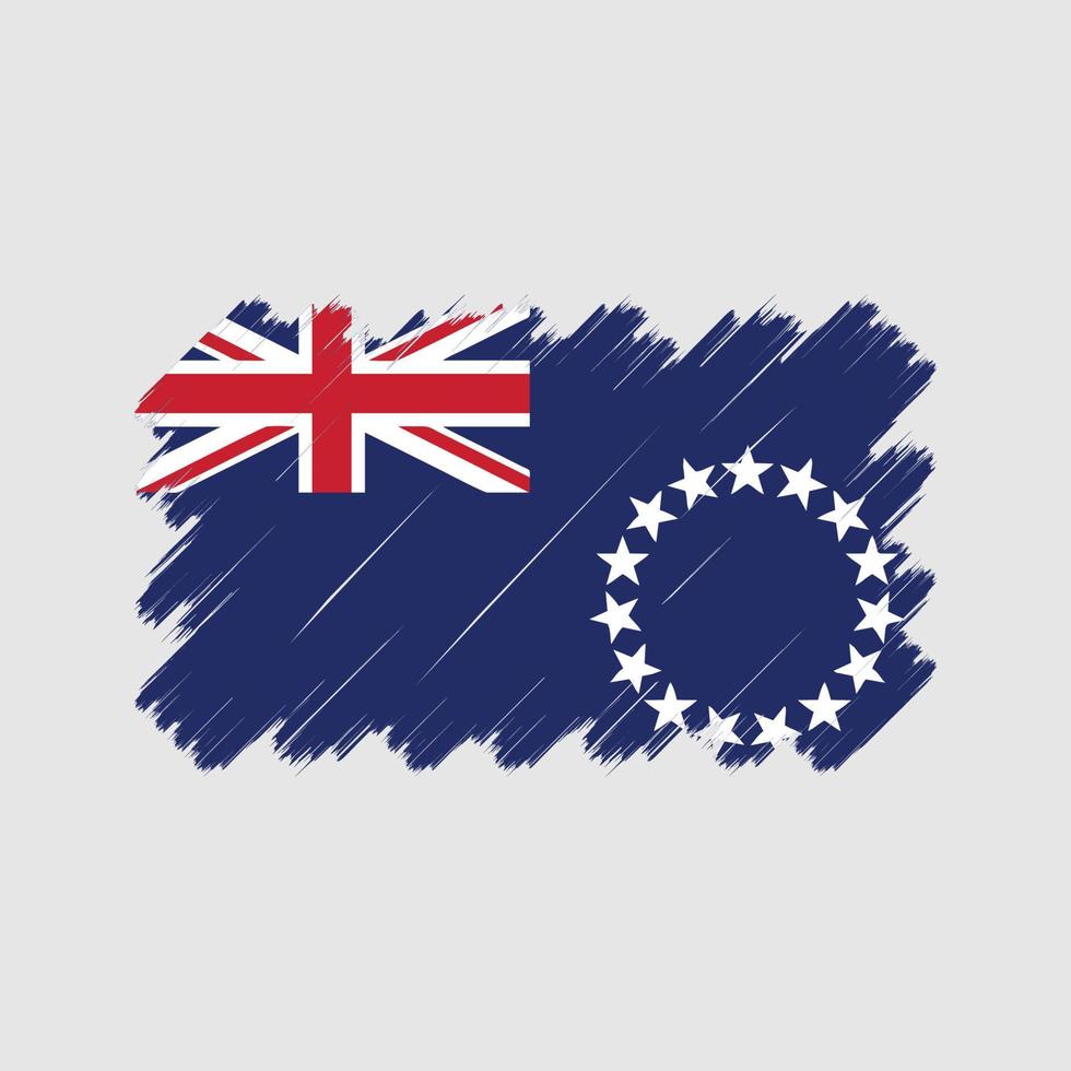 Cook Islands Flag Brush Strokes. National Flag vector