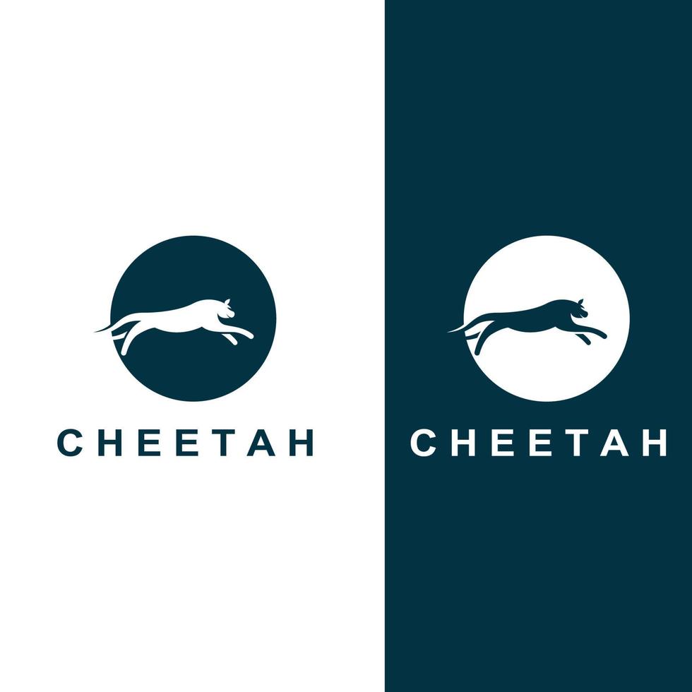logotipo animal de guepardo con plantilla de ilustración vectorial de concepto de diseño. vector