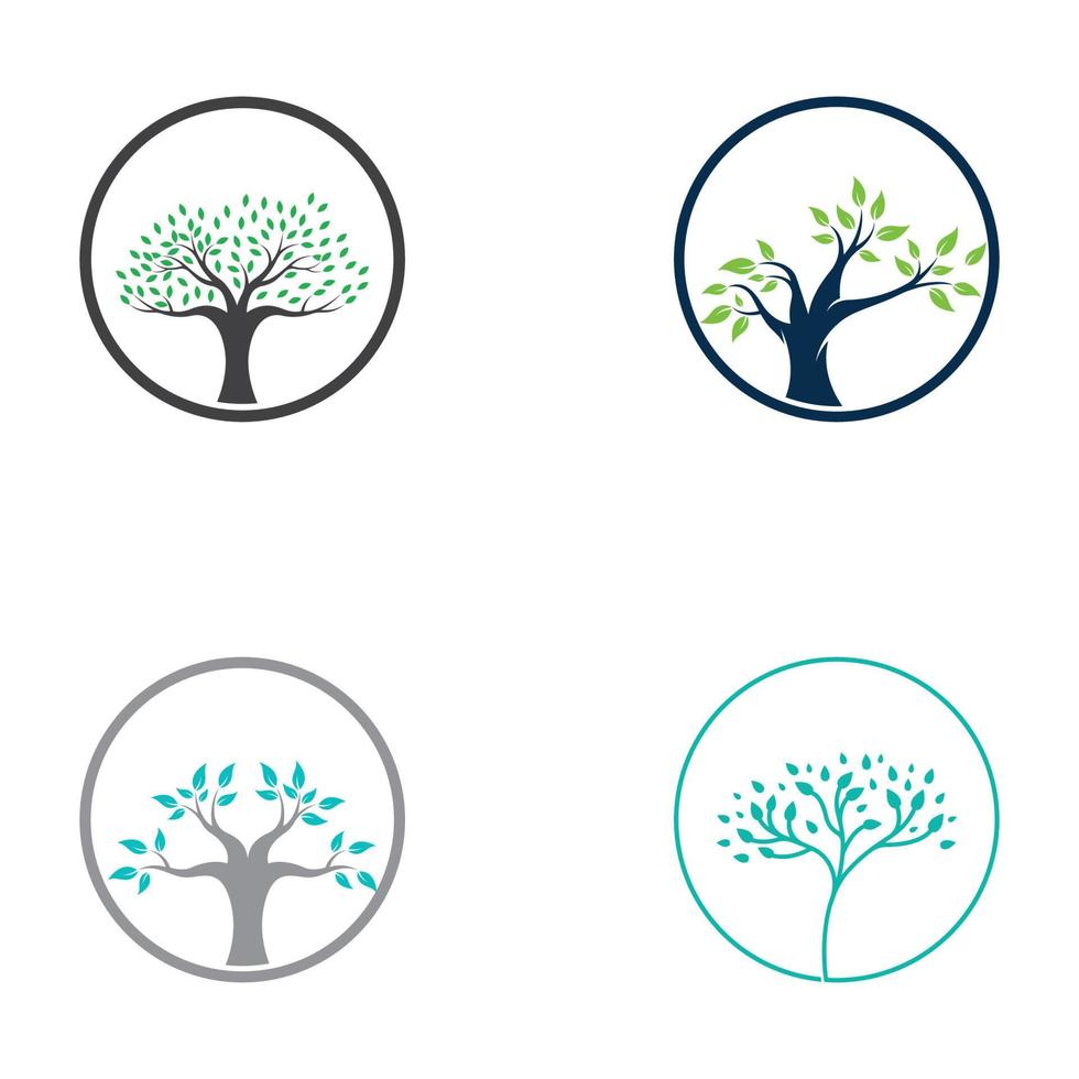 Living tree logo design, using a vector illustration template concept.
