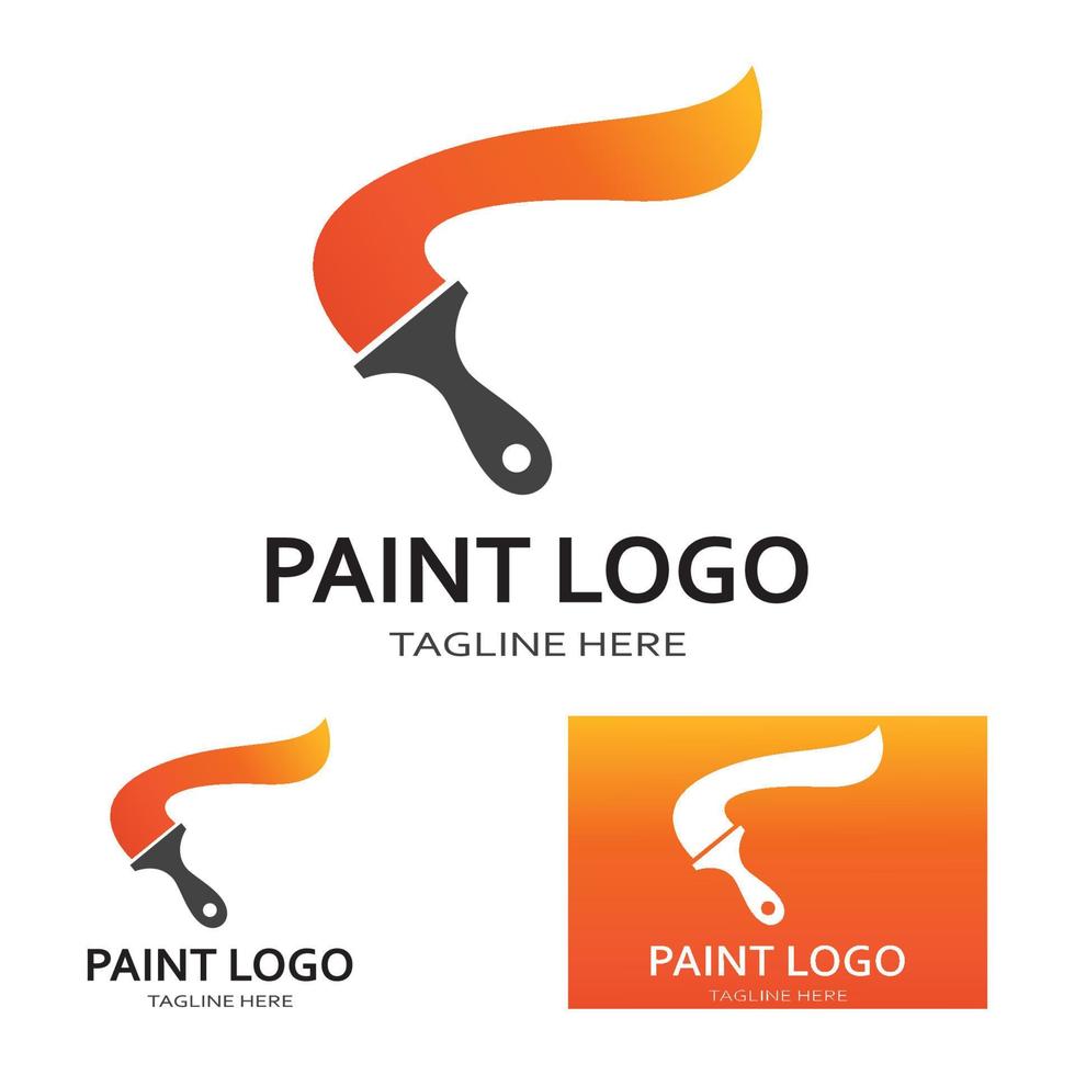 paint brush logo and symbol vector image