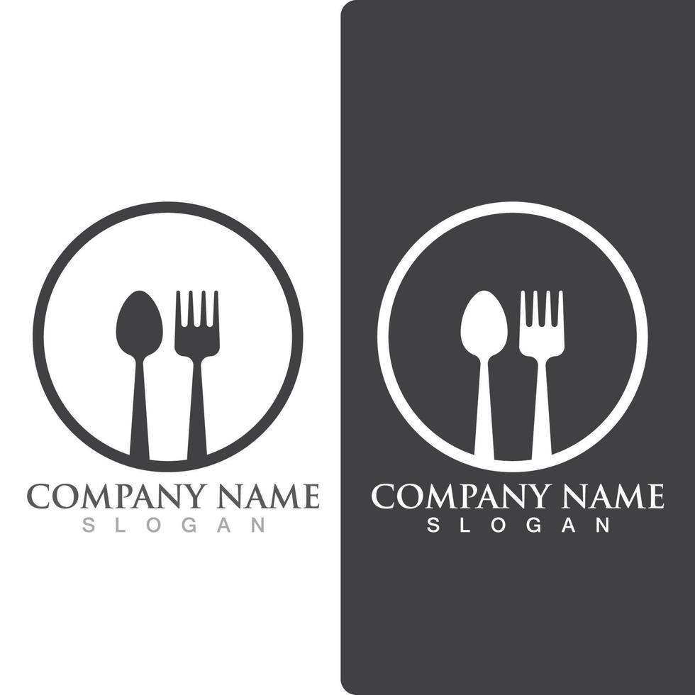 Spoon and fork logo and symbol vector