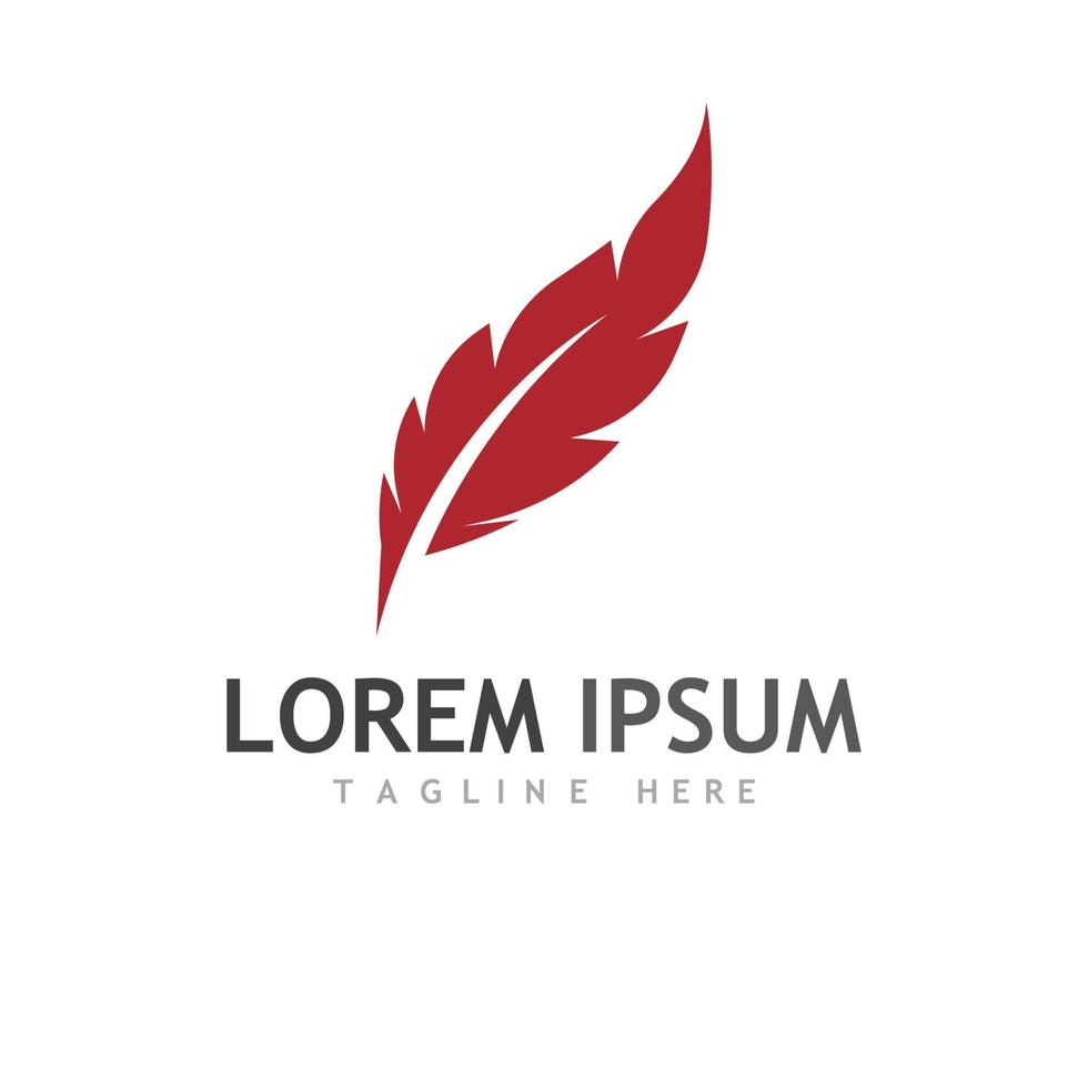 Feather logo, feather pen logo and law firm feather logo vector design.