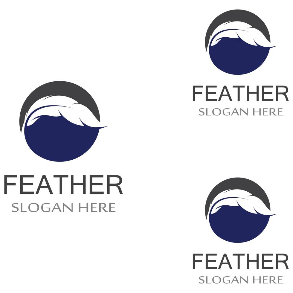 Feather pen Logo template vector
